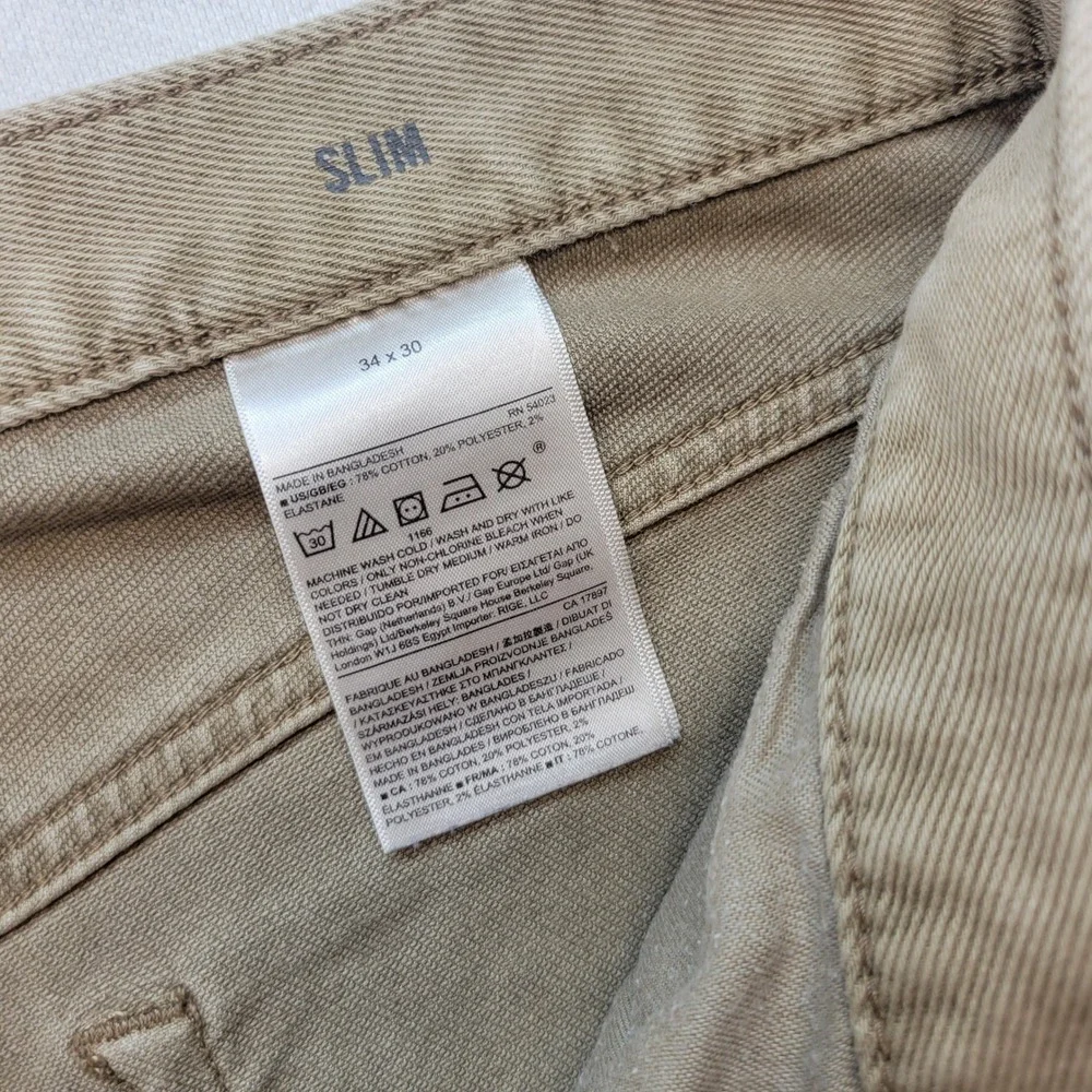 Banana Republic Traveler Jeans Mens 34x30 Khaki Slim Fit 5-Pocket Stretch Chino